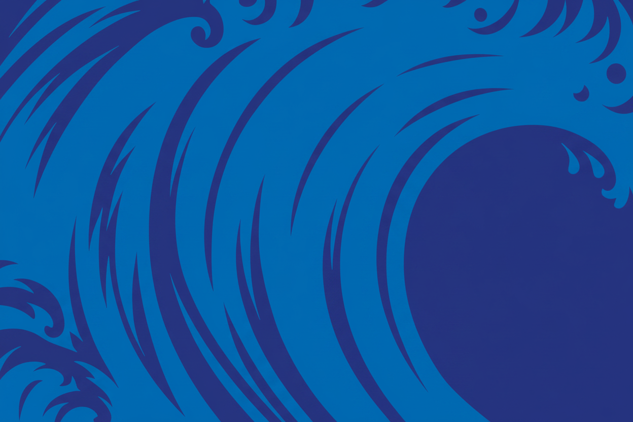 Promotional graphic for Surfside Books with the title 'Make Waves. Read!' in white text over a blue abstract wave design, with the tagline 'High-interest, high-clarity books that hook beginning and reluctant readers.